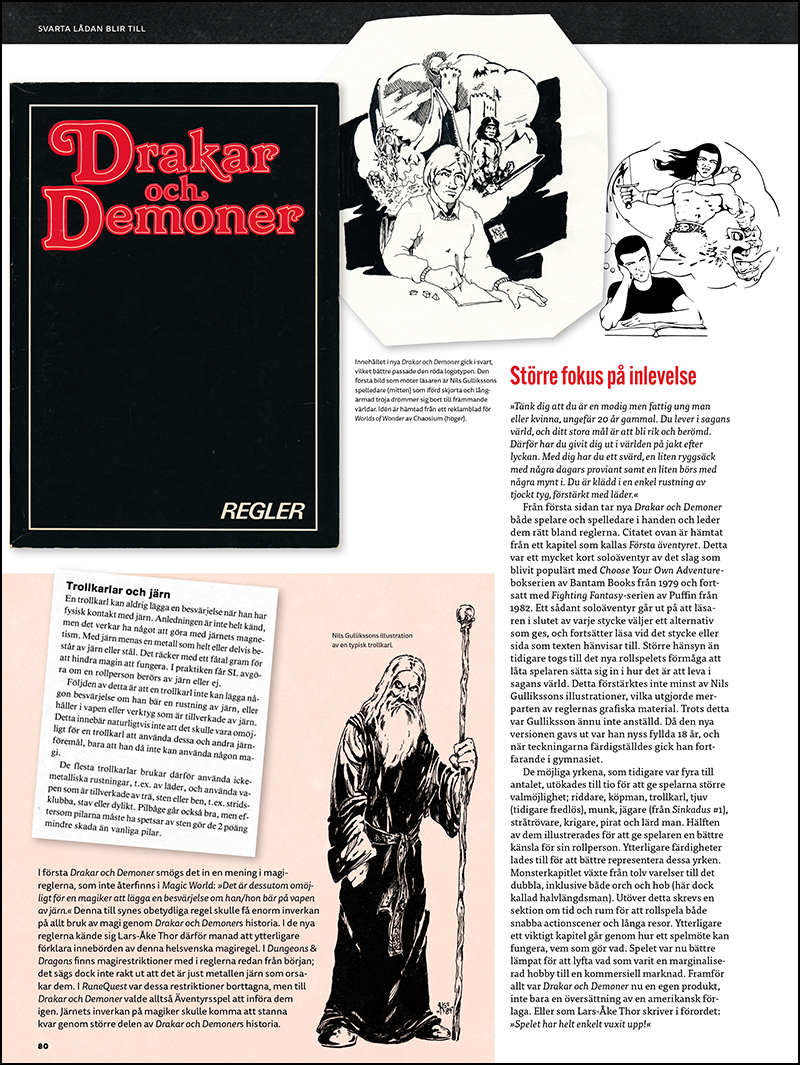Drakar och Demoners regelbok och tidiga illustrationer av Nils Gulliksson.